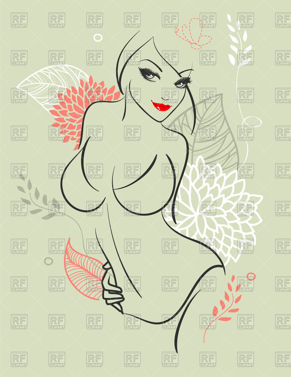 925x1200 Outline Of Sexy Woman With Makeup Vector Image Of People Sonneon