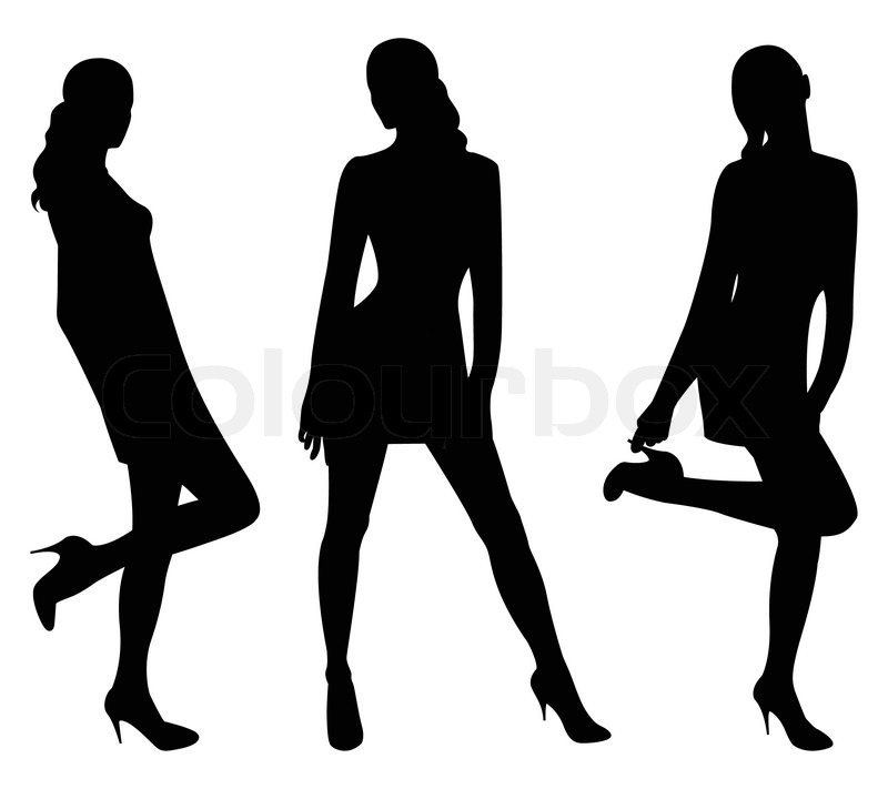 800x711 Silhouettes Of Sexy Women Stock Vector Colourbox