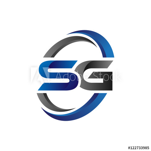500x500 Simple Modern Initial Logo Vector Circle Swoosh Sg