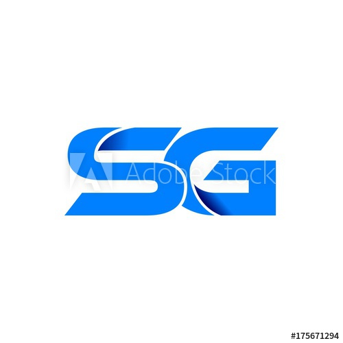 500x500 Sg Logo Initial Logo Vector Modern Blue Fold Style