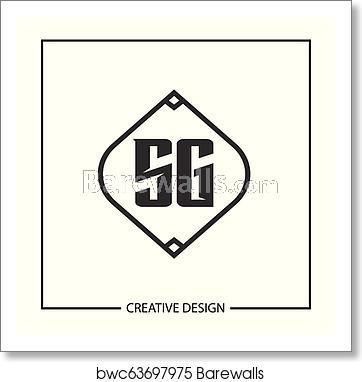 362x382 Initial Letter Sg Logo Template Design Vector Illustration, Art
