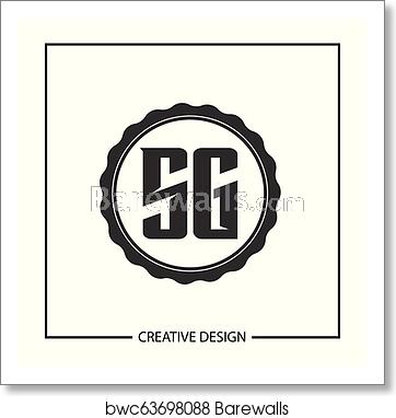 362x382 Initial Letter Sg Logo Template Design Vector Illustration, Art