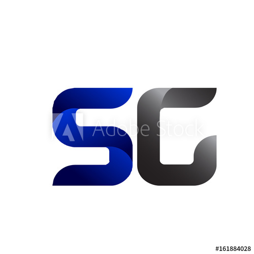 500x500 Modern Simple Initial Logo Vector Blue Grey Sg