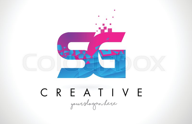 800x515 Sg S G Letter Logo With Broken Stock Vector Colourbox