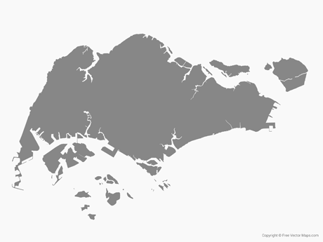 460x345 Vector Map Of Singapore