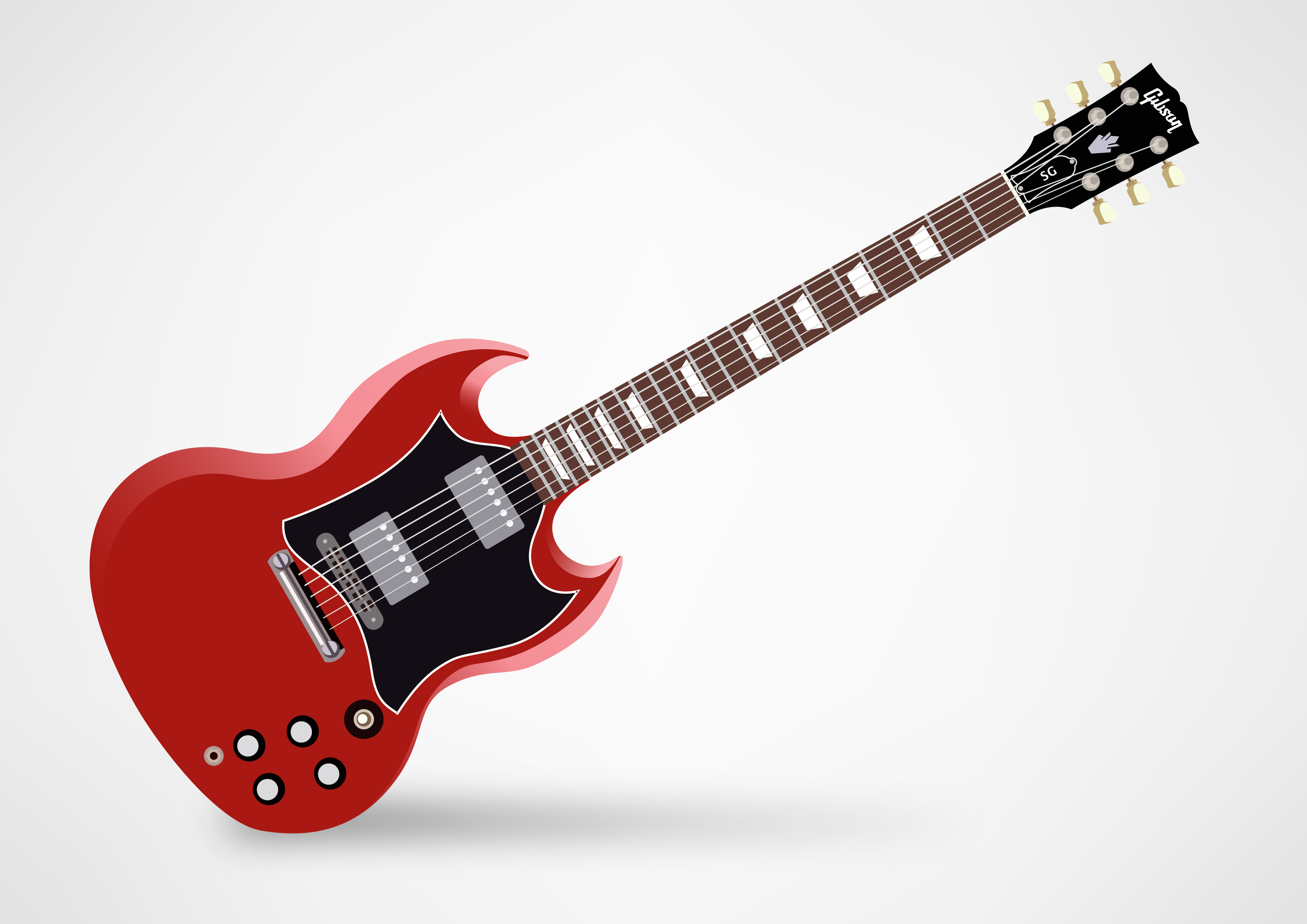 3742x2646 Gibson Sg Guitar Free Vector