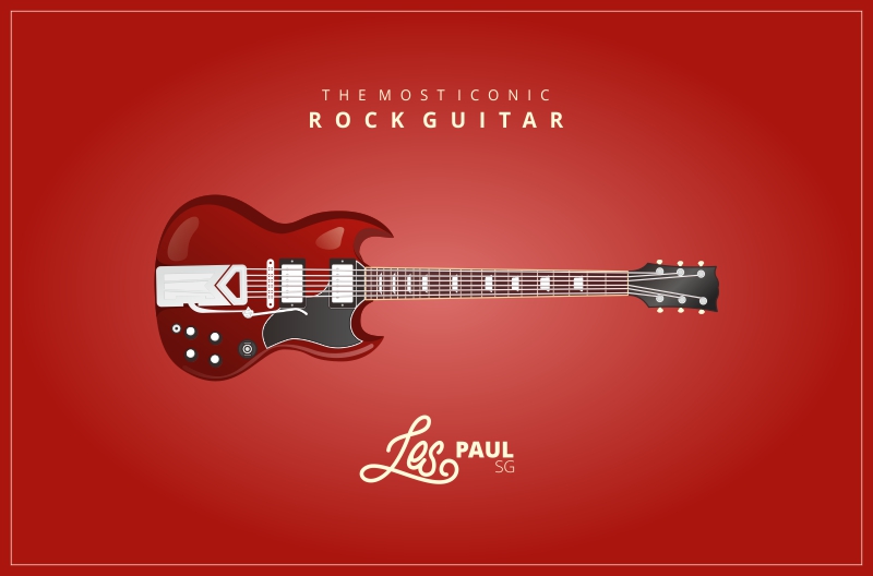 800x528 Gibson Les Paul Sg Guitar Vector Freebie Magz