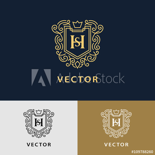 500x500 Line Graphics Monogram Elegant Art Logo Design Letter Sh