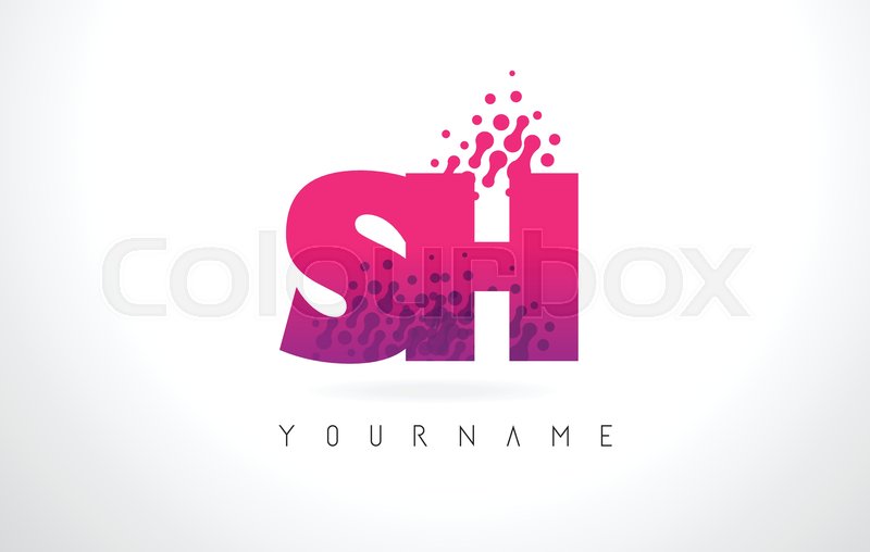 800x508 Sh S H Letter Logo With Pink Letters Stock Vector Colourbox