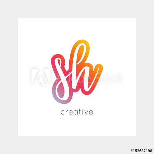 500x500 Sh Logo, Vector Useful As Branding, App Icon, Alphabet
