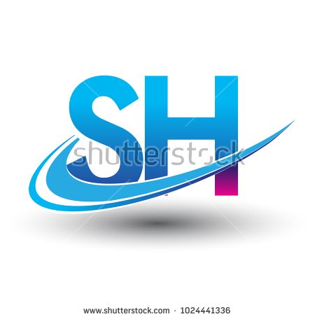 450x456 Initial Letter Sh Logotype Company Name Colored Blue And Magenta