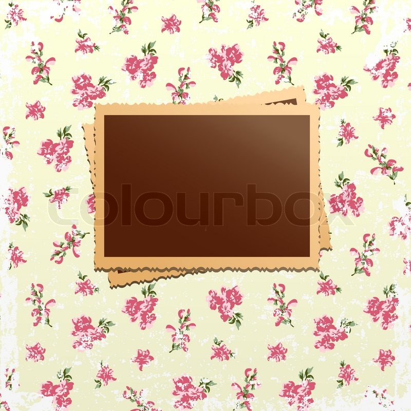 800x800 Photo Cards On Shabby Chic Background Stock Vector Colourbox