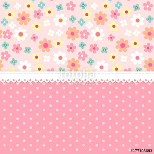 500x500 Cute Shabby Chic Floral Background For Your Decoration Stock