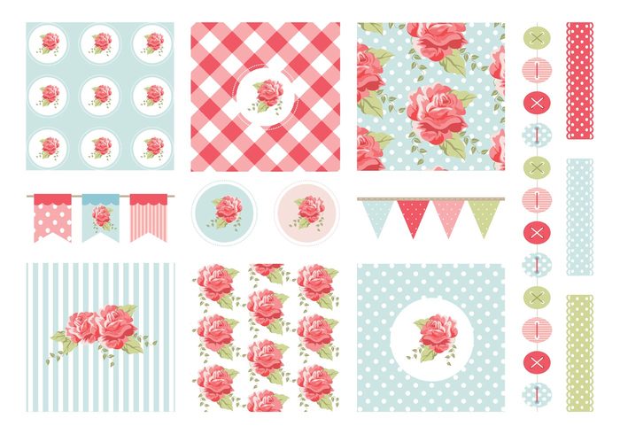 700x490 Free Shabby Chic Patterns And Garlands Vector