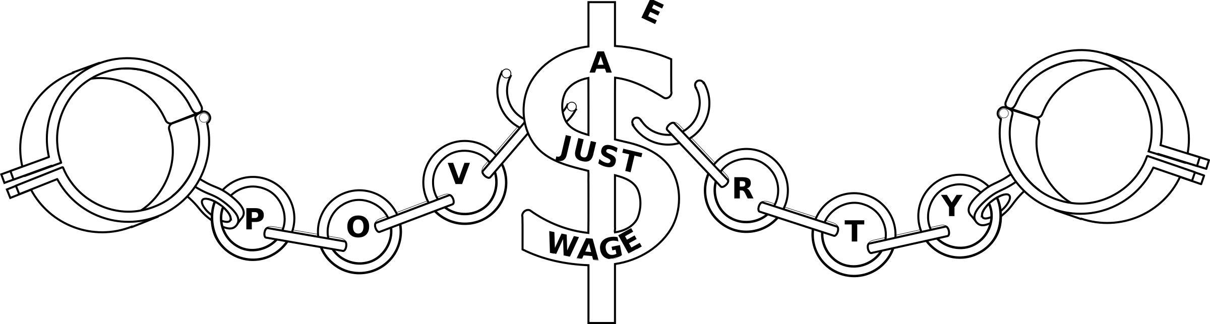 2400x643 Fair Wage Breaking Poverty Shackles Vector Clipart Image