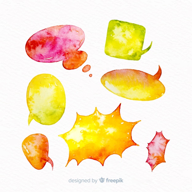 626x626 Watercolour Speech Bubble Collection In Yellow Shades Vector