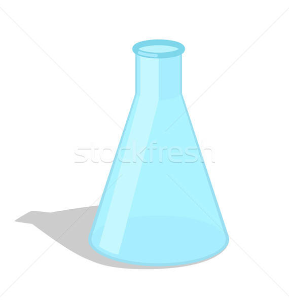 570x600 Empty Chemical Flask With Shadow Vector Icon Vector Illustration