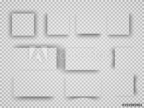 500x375 Vector Shadows Isolated Set Of Shadow Effects Transparent Paper
