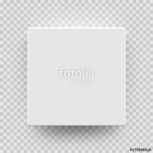 500x500 White Box Mock Up Model Top View With Shadow Vector Isolated