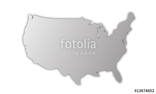 500x300 United States Usa Map With Shadow Vector Stock Image And Royalty