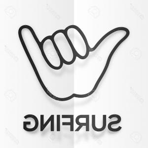 300x300 Photostock Vector Vector Paper Silhouette Black Surfers Shaka