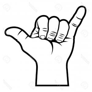 300x300 Black Outline Realistic Shaka Hand Gesture Icon Vector Catchsplace