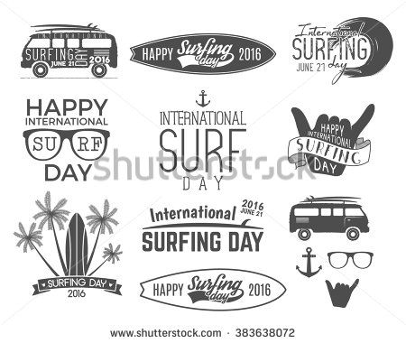 450x380 Summer Surfing Day Graphic Elements Vector Vacation Typography