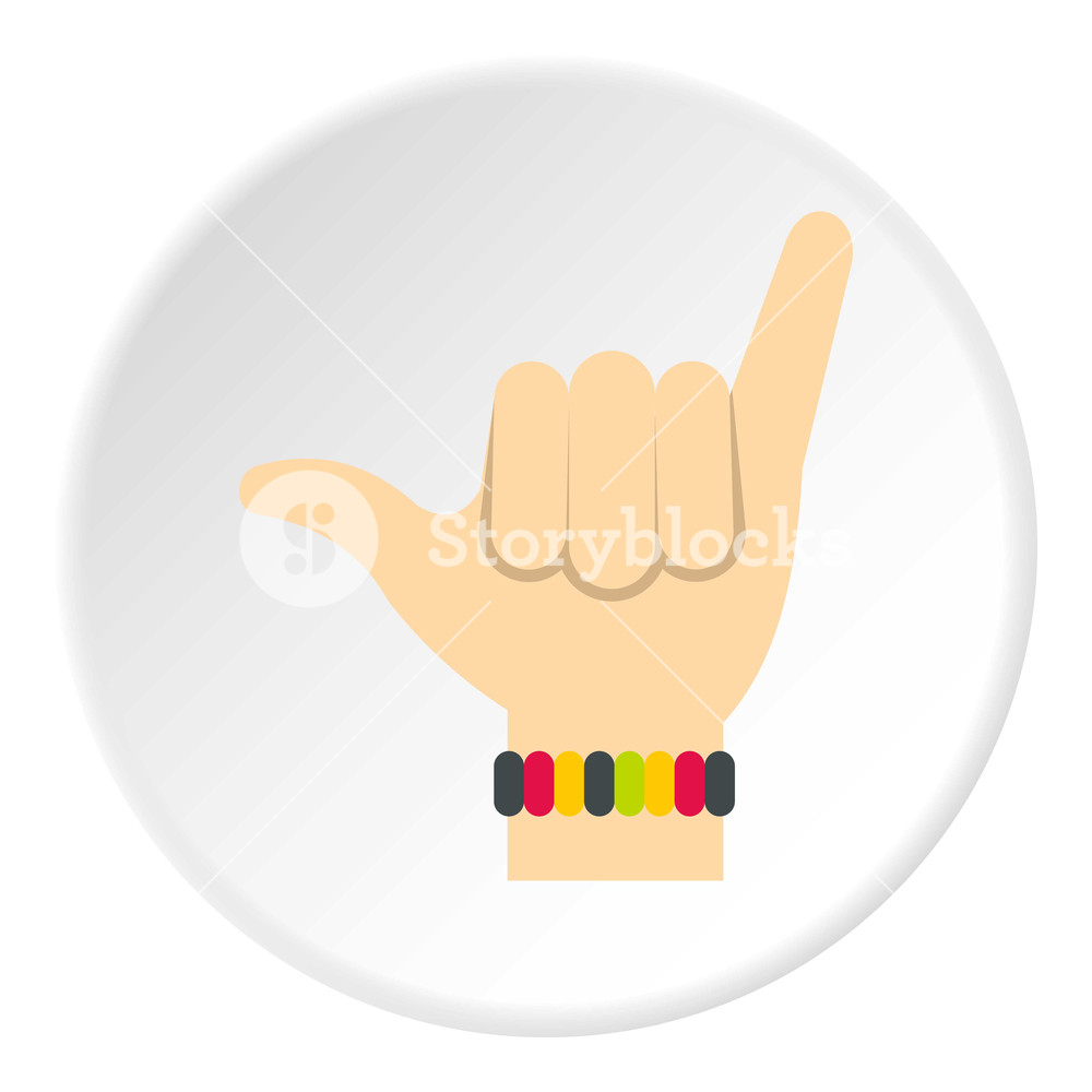 1000x1000 Surfer Shaka Hand Sign Icon Flat Illustration Of Shaka Sign