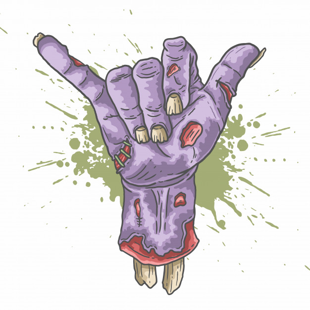 626x626 Zombie Shaka Hand Illustration Vector Vector Premium Download