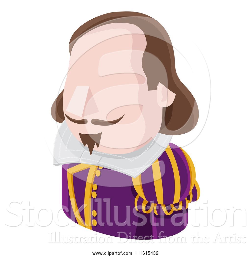 1024x1044 Vector Illustration Of Shakespeare Guy Avatar People Icon