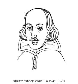 260x280 Vector Hand Drawn Illustration Of William Shakespeare Portrait