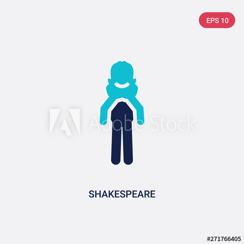 500x500 Two Color Shakespeare Vector Icon From Literature Concept