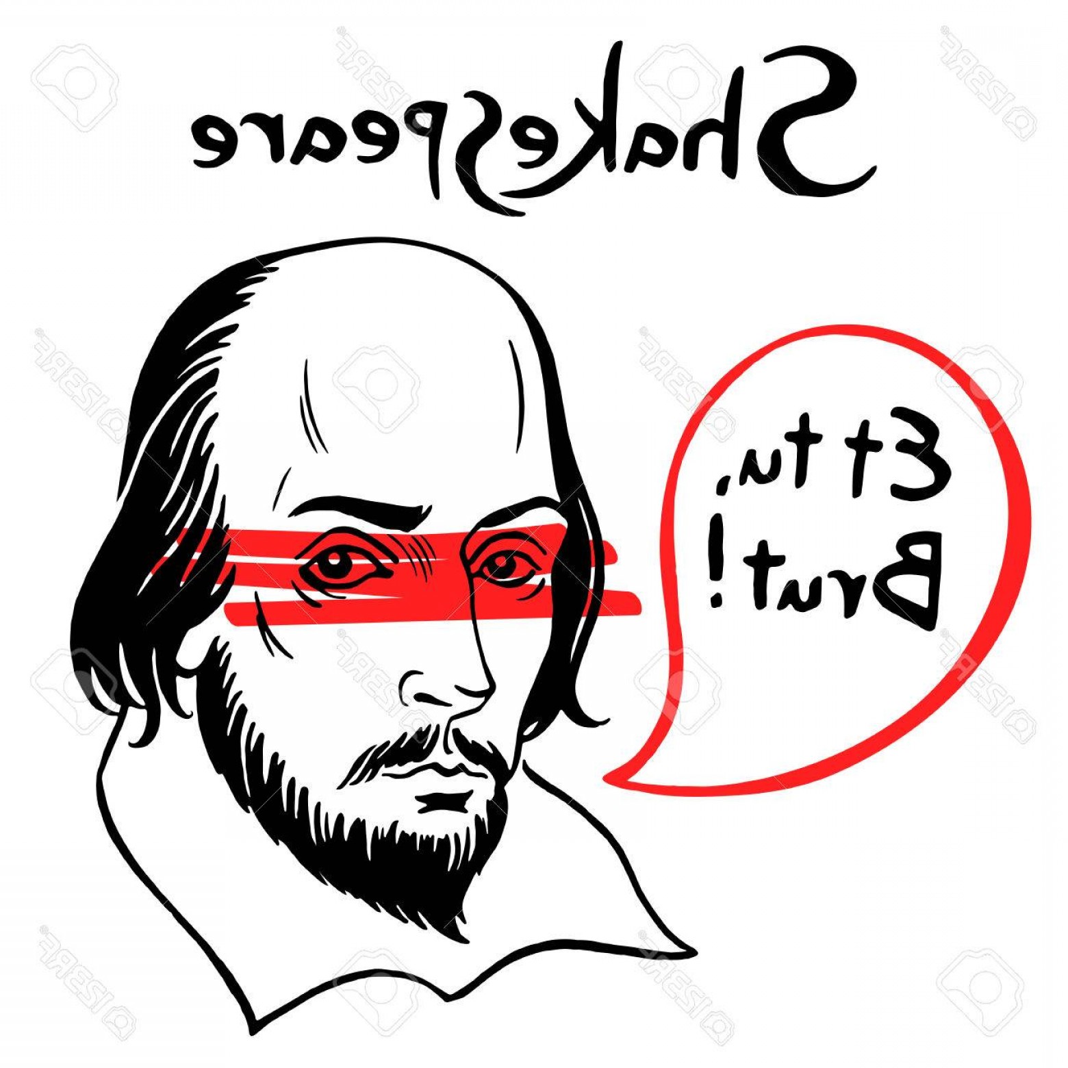 1560x1560 Photostock Vector Shakespeare Vector Portrait With Speech Bubble