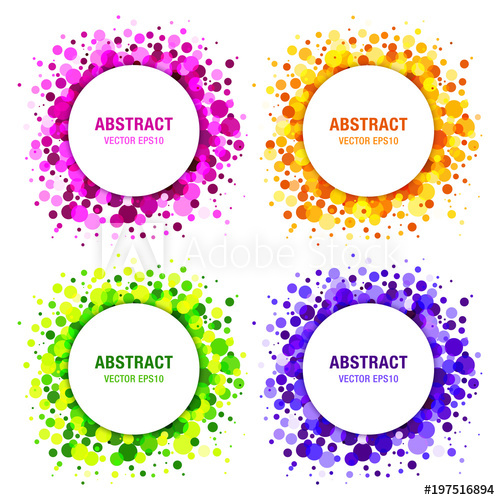 500x500 Set Of Bright Circles Frames, Cosmetics, Soap, Shampoo, Label