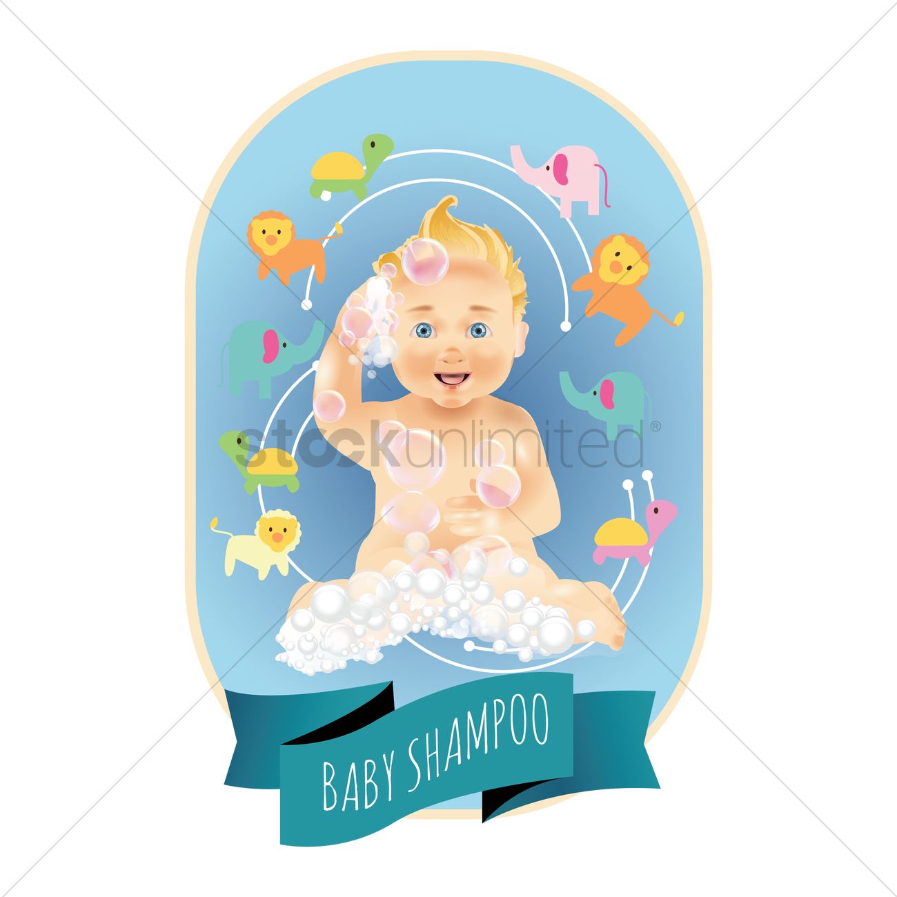 1300x1300 Baby Shampoo Label Vector Image