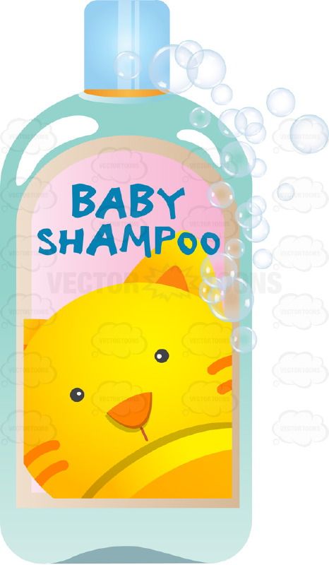 466x800 Blue Baby Shampoo Bottle With Picture Of Orange Kitty On Label
