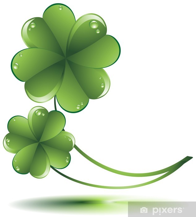 634x700 Quadrifoglio Clover Shamrock Vector Wall Mural