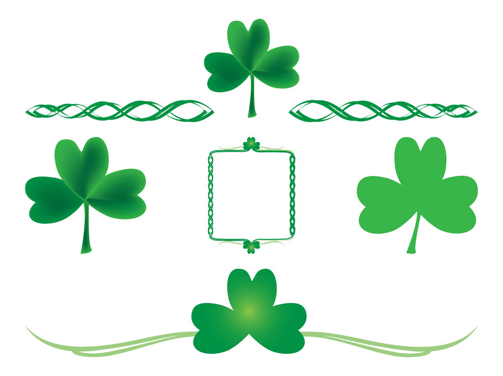 1024x765 Shamrock Designs Set Vector Art Graphics