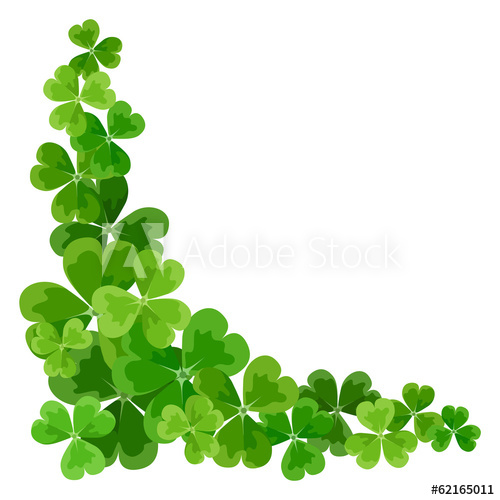 500x500 St Patrick's Corner Border With Shamrock Vector Illustration