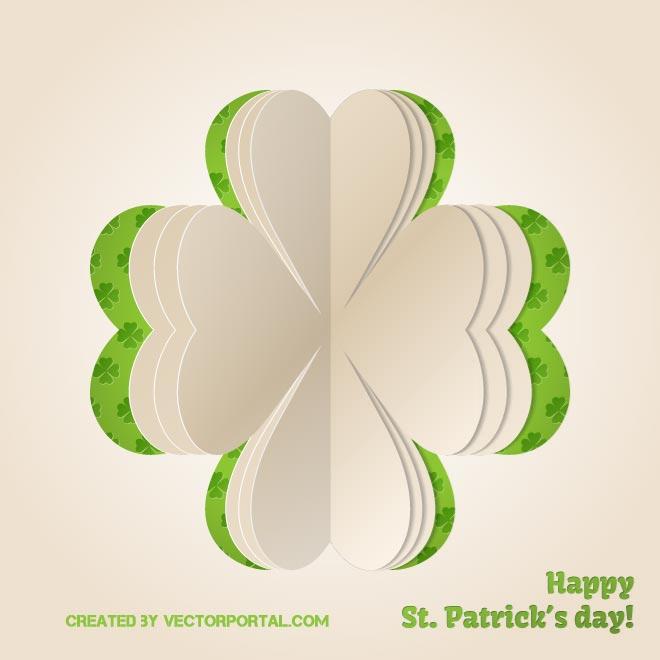 660x660 Irish Shamrock Origami Style