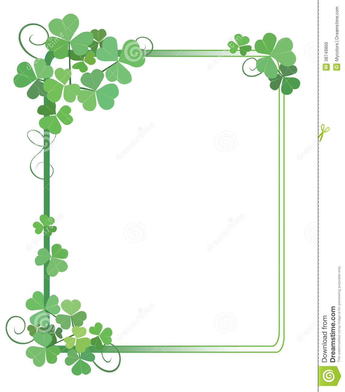 1145x1300 Decorative Green Frame With Shamrock