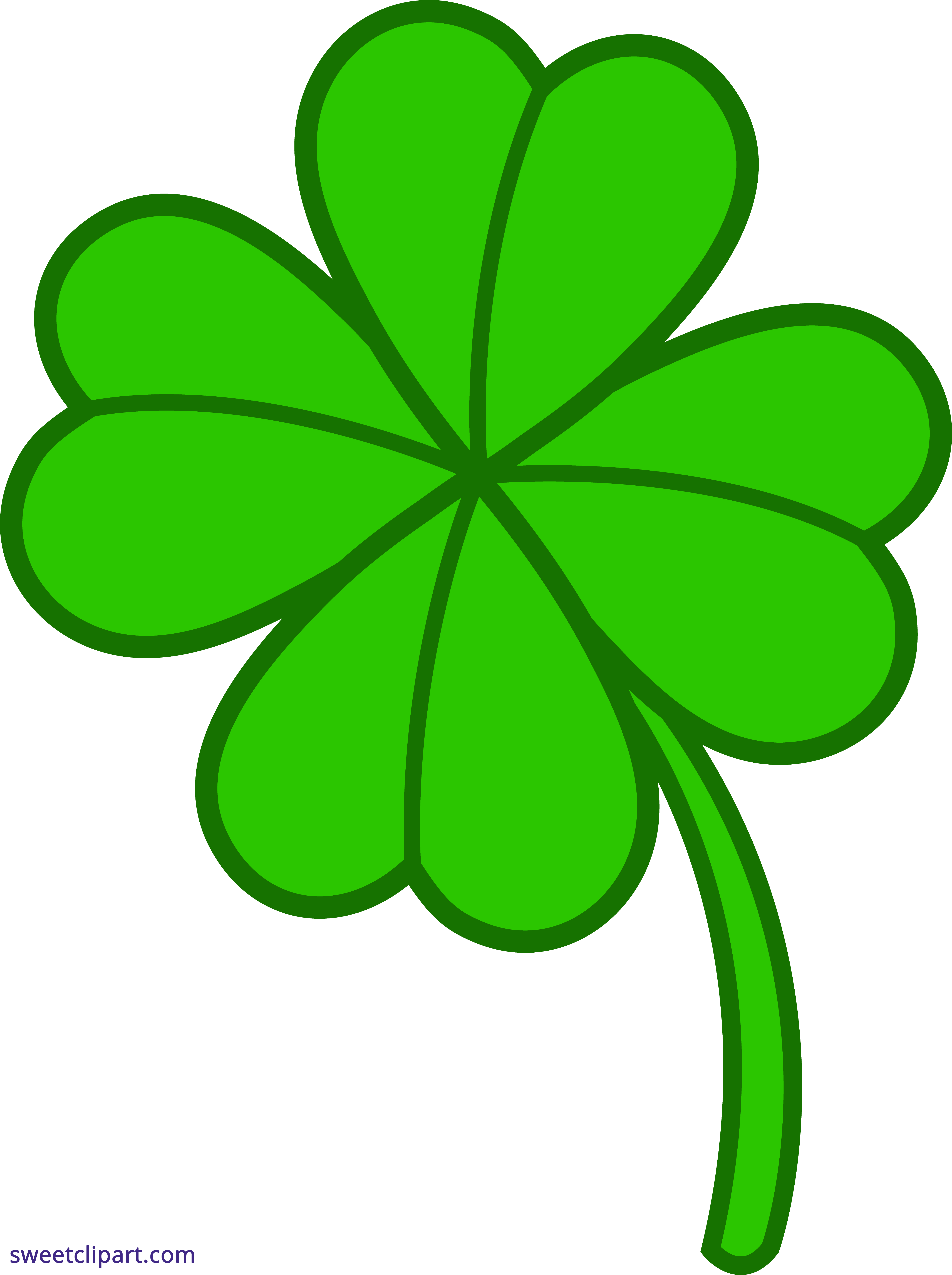 5328x7134 Download Clover Openclipart Lucky Shamrock Vector Four Leaf