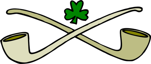 500x213 Crossed Pipes And A Shamrock Vector Clip Art