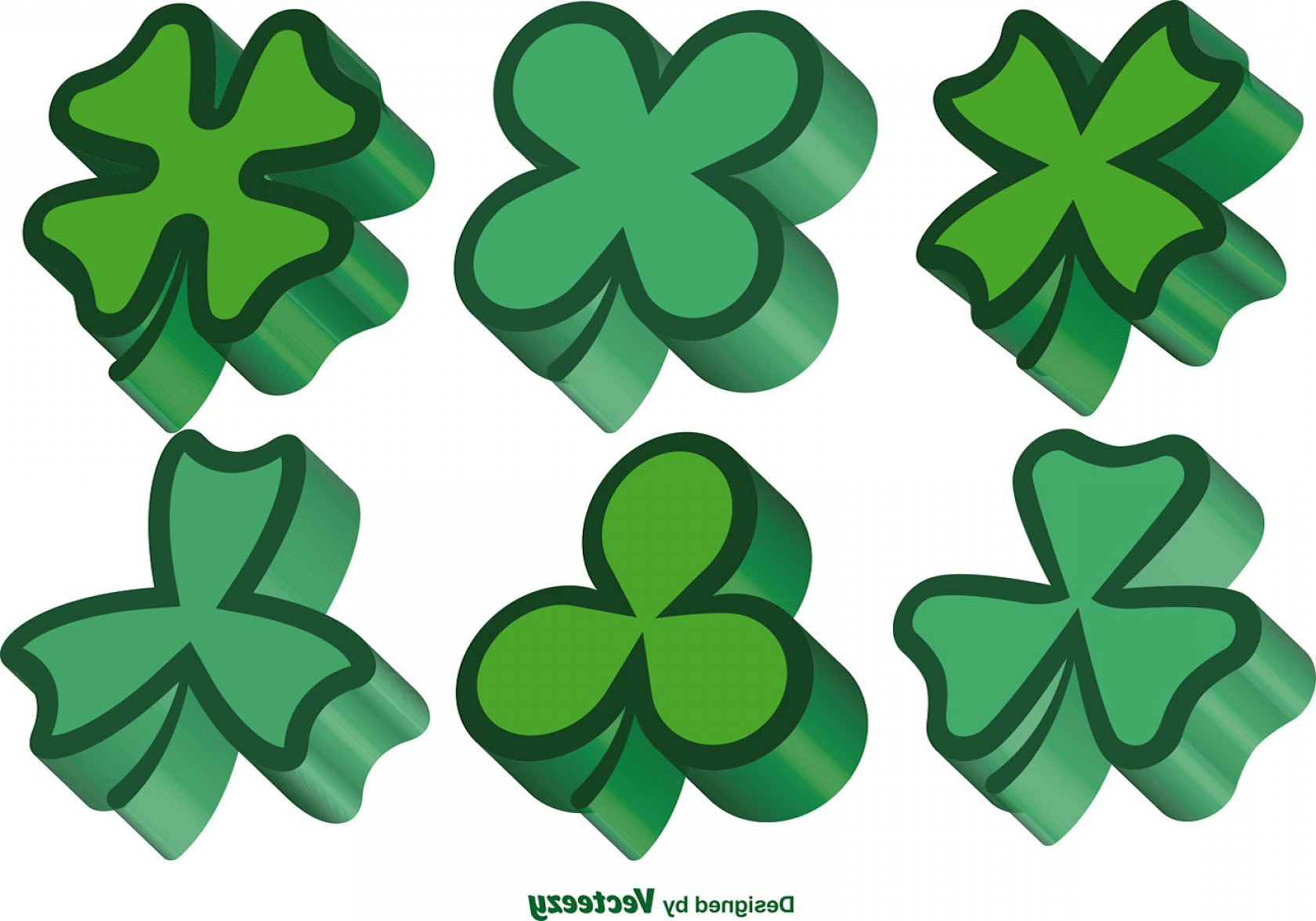 1680x1176 D Green Clovers Vector Set Geekchicpro