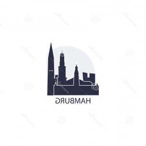 300x300 Shanghai City Skyline Silhouette Vector Logo Illustration China