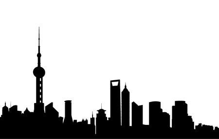 450x286 Shanghai Skyline Tattoos Shangh Silhouette
