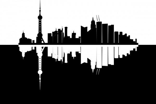 600x401 Shanghai Skyline Free Vector In Open Office Drawing