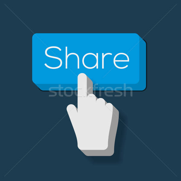600x600 Share Button With Hand Shaped Cursor Vector Illustration Ivan