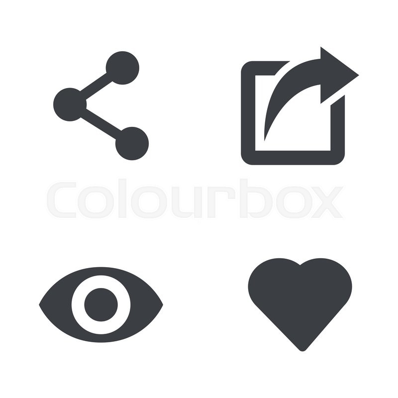 800x800 Vector Like Share View Icon Set Like Stock Vector Colourbox
