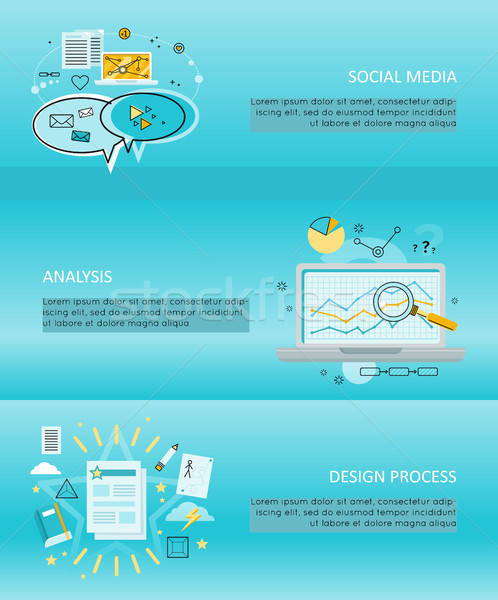 498x600 Set Of Creative Process And Share Vector Banners Vector